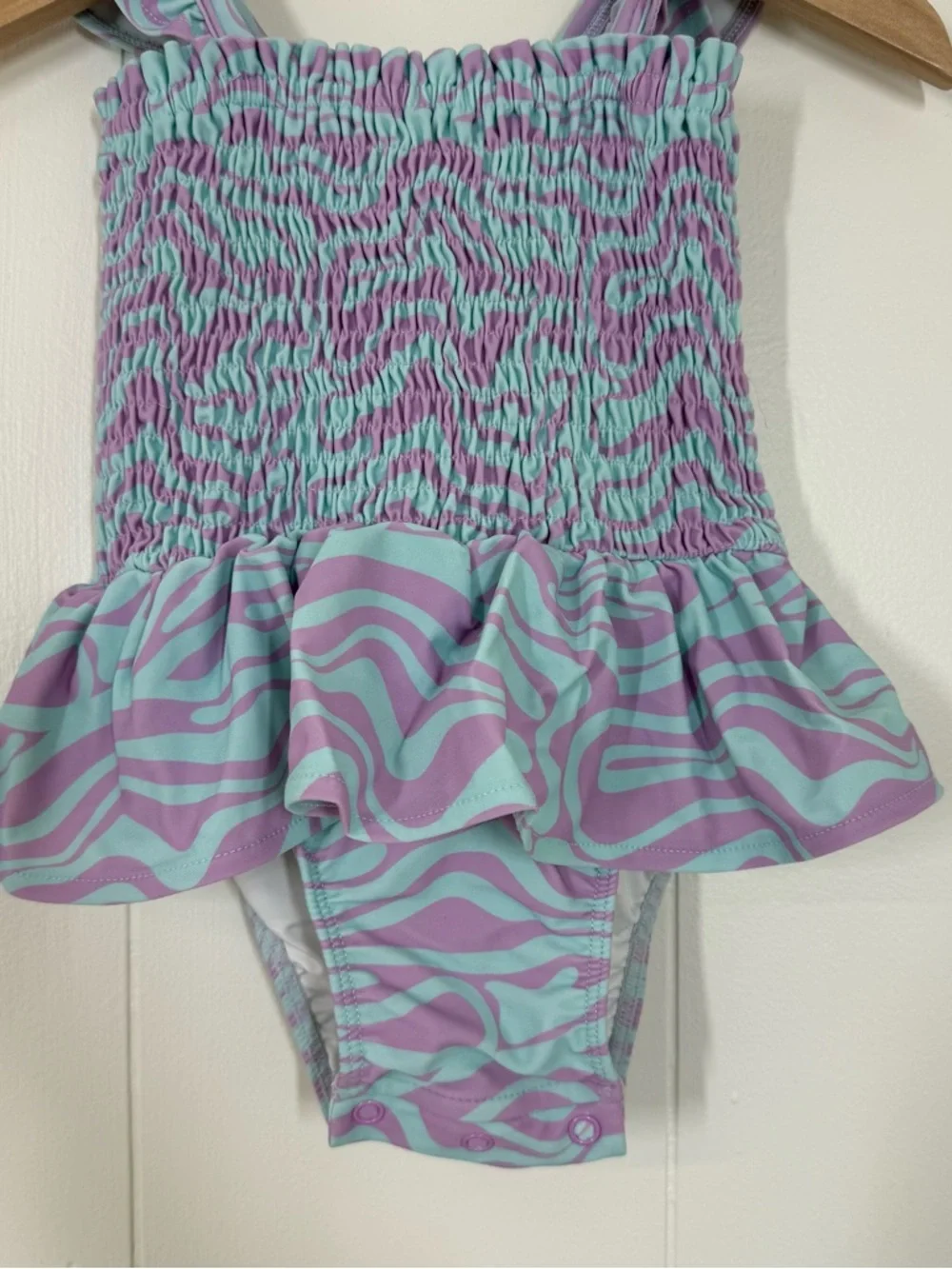 Caden Lane Smocked One Piece Swim Suit